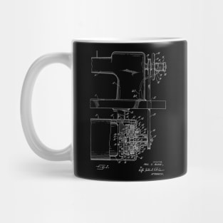 Power Transmission System for Sewing Machine Vintage Patent Hand Drawing Mug